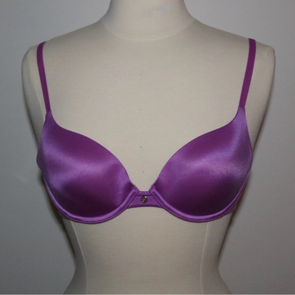 Victoria's Secret Other - Vintage Victoria’s Secret purple satin bra with VS charm